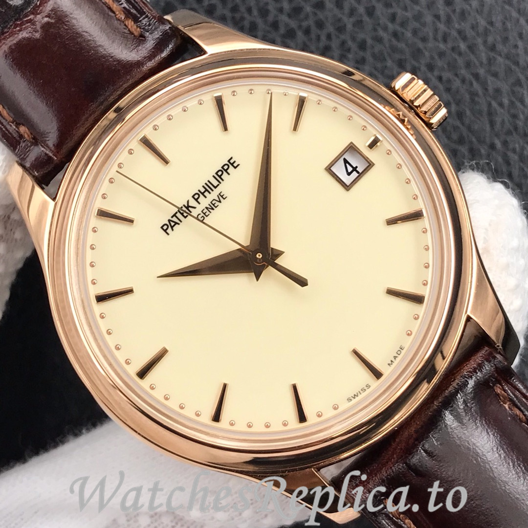 Patek Philippe Replica Calatrava 5227 Leather strap 39MM - WatchesReplica.is