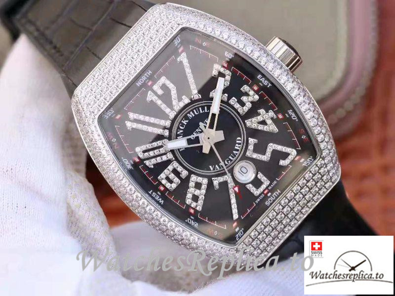 Swiss Franck Muller Vanguard Replica V45.SC.DT.D.NBR.CD.5N.NR 001 Black Strap 44 MM × 54 MM - WatchesReplica.is