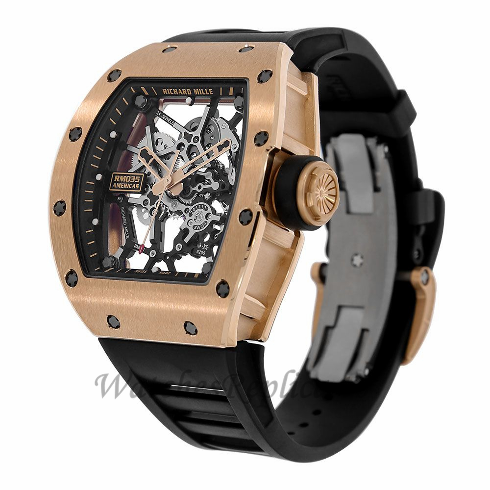 Richard Mille Replica RM035 Toro Americas Edition Rose Gold Mens 48MM Watch RM035 36336 - WatchesReplica.is