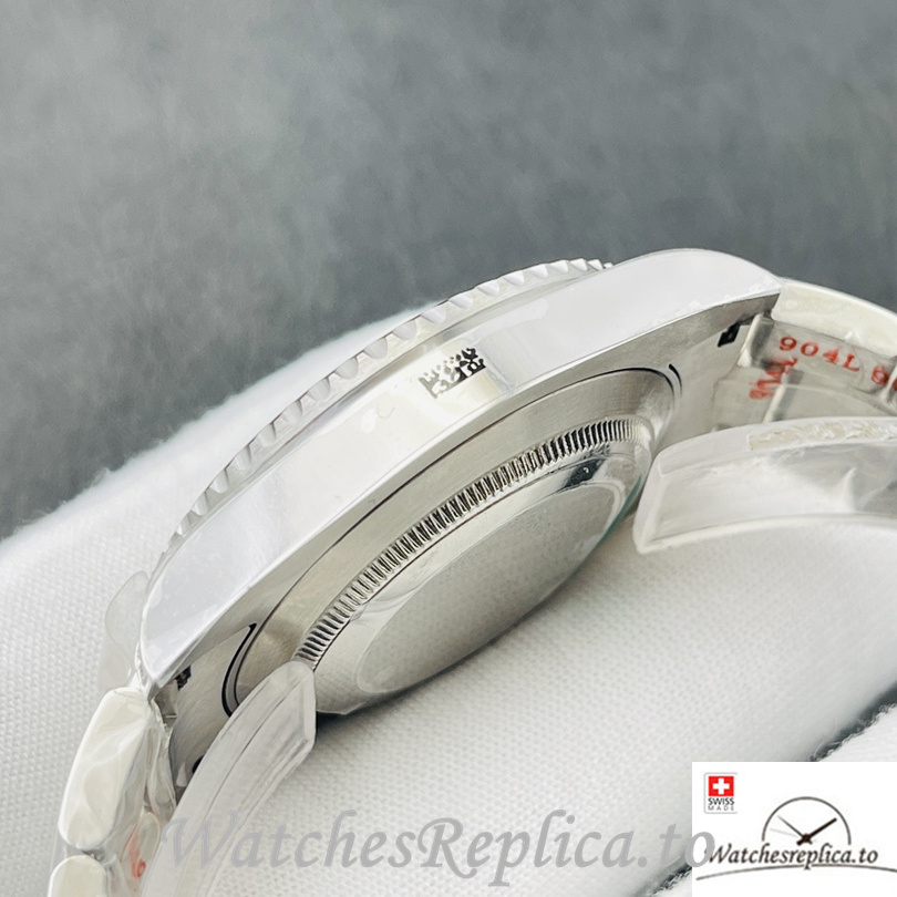 Swiss Rolex Submariner Replica Stainless steel strap 40MM Blue Dial Diamonds - WatchesReplica.is