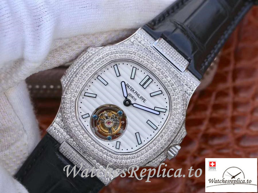 Swiss Patek Philippe Nautilus Jumbo Replica 5711 003 Black Strap 40MM - WatchesReplica.is