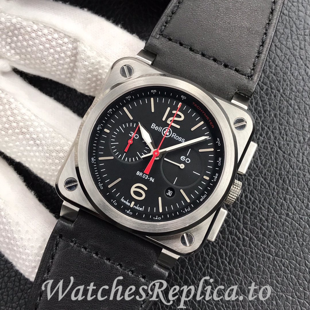 Bell Ross Replica BR 03 BR03-94 Leather strap 42MM - WatchesReplica.is