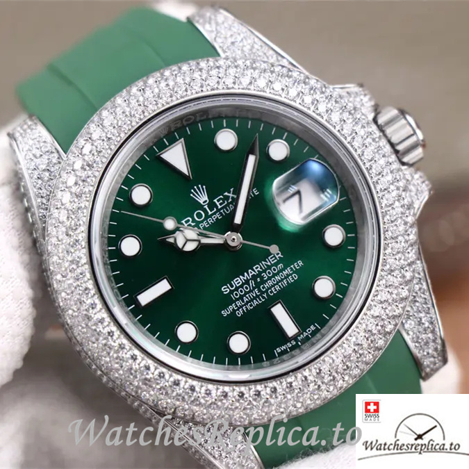 Swiss Rolex Submariner Replica Rubber strap 40MM - WatchesReplica.is
