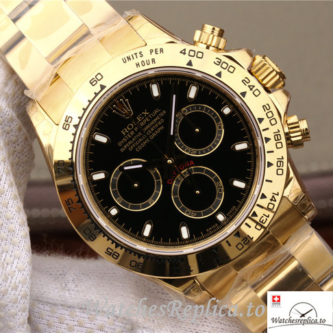 Swiss Rolex Daytona 116508 Yellow Gold strap 40MM - WatchesReplica.is