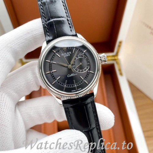 Swiss Rolex Cellini Replica 50515 Leather strap 39MM - WatchesReplica.is