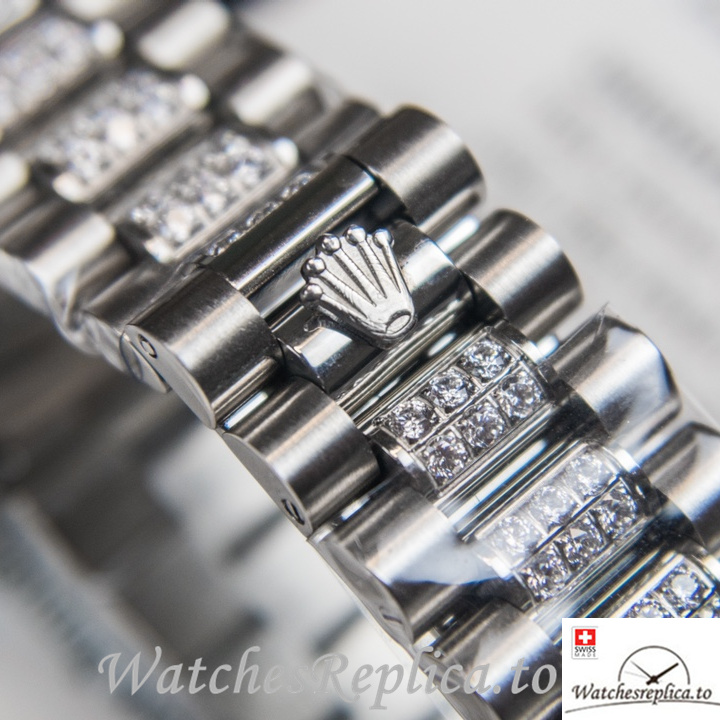 Swiss Rolex Day Date Replica Stainless steel strap 40MM - WatchesReplica.is