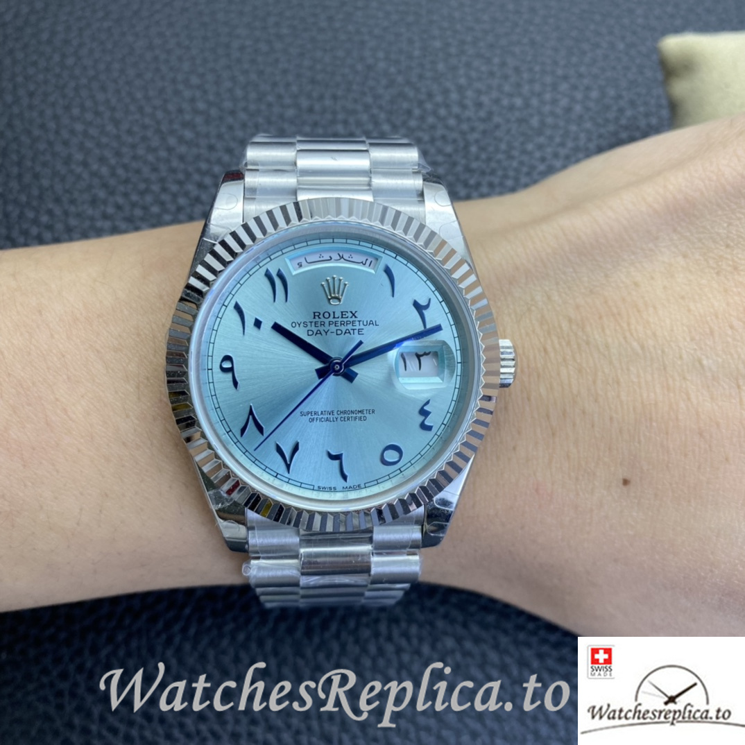 Swiss Rolex Day Date Replica 218399 Stainless steel strap 40MM - WatchesReplica.is