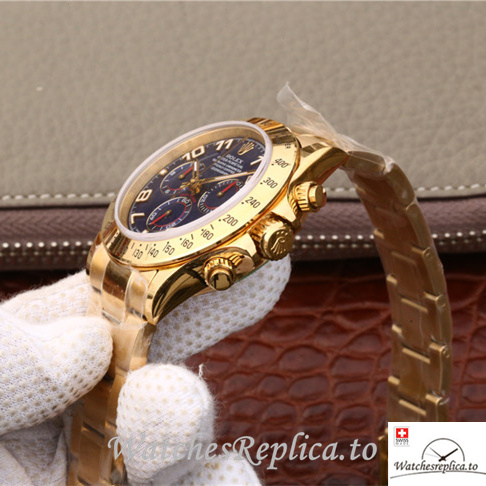 Swiss Rolex Daytona 116528 Yellow Gold strap 40MM - WatchesReplica.is