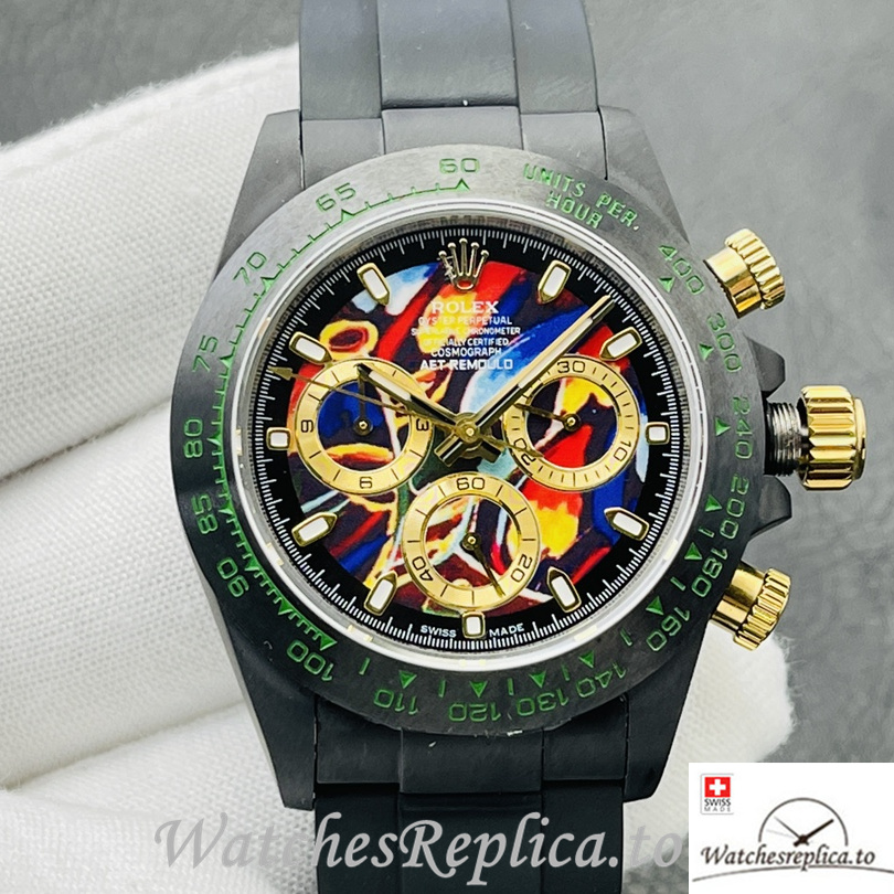 Swiss Rolex Daytona Replica Rubber strap 40MM - WatchesReplica.is