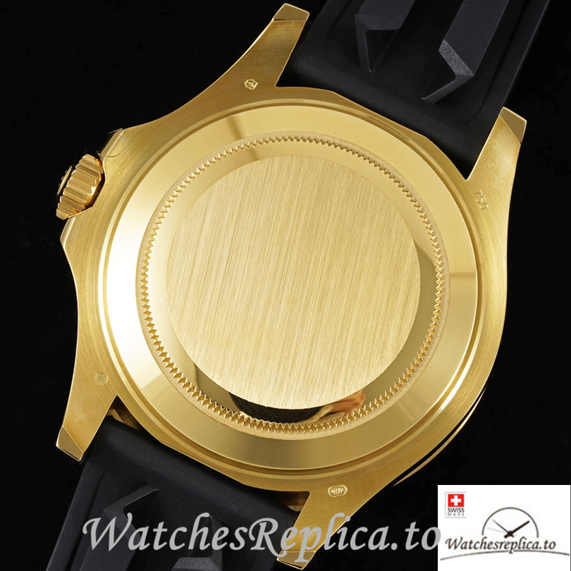 Swiss Rolex Yacht Master 226658 Replica Rubber strap 42MM Yellow Gold Case - WatchesReplica.is