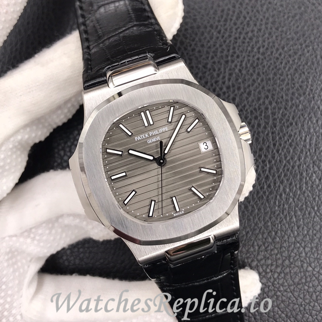 Patek Philippe Replica Nautilus 5711 Leather strap 40MM - WatchesReplica.is