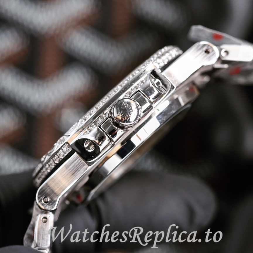Patek Philippe Replica Nautilus 5711 Diamonds paved strap 40MM - WatchesReplica.is