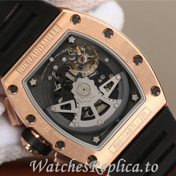 Richard Mille Replica RM011 Rubber strap 50MM - WatchesReplica.is