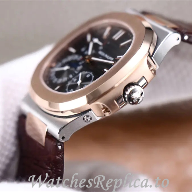 Patek Philippe Replica Nautilus 5712 Leather strap 40MM - WatchesReplica.is