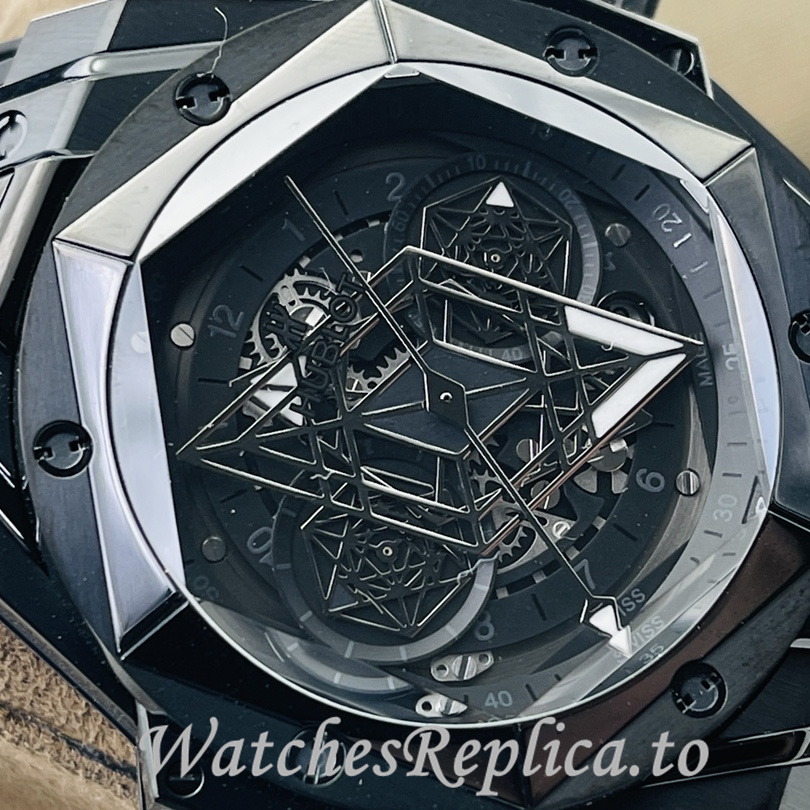 Hublot Replica Big Bang Sang Bleu II Rubber strap 45MM - WatchesReplica.is