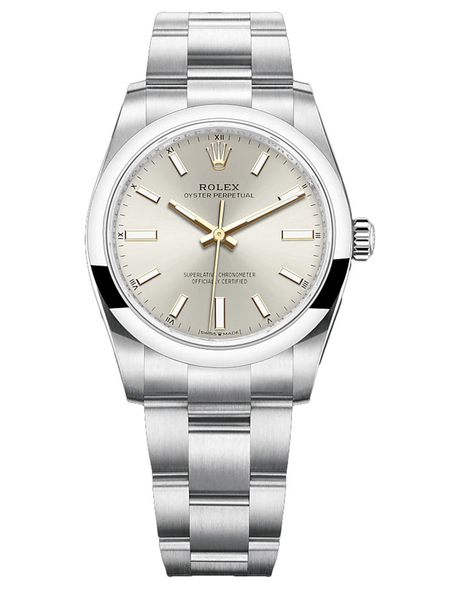 Rolex Oyster Perpetual 34mm Silver Dial 124200 - WatchesReplica.is
