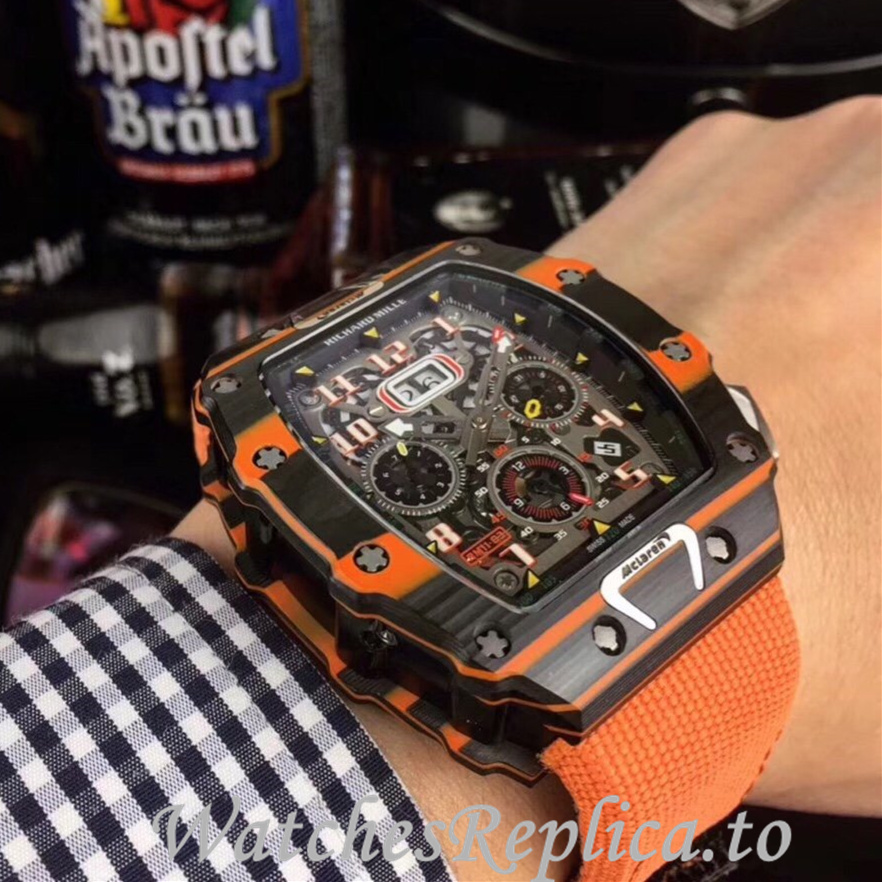 Richard Mille Replica RM011 Canvas strap 50MM - WatchesReplica.is