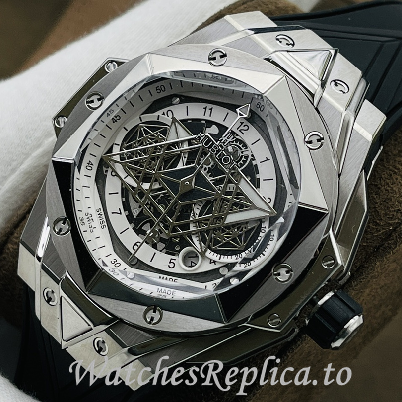 Hublot Replica Big Bang Sang Bleu II Rubber strap 45MM - WatchesReplica.is