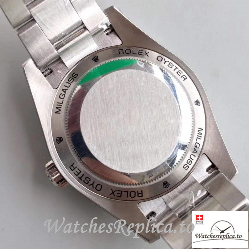 Swiss Rolex Milgauss Replica 116400GV 001 Silver Bezel 40MM - WatchesReplica.is