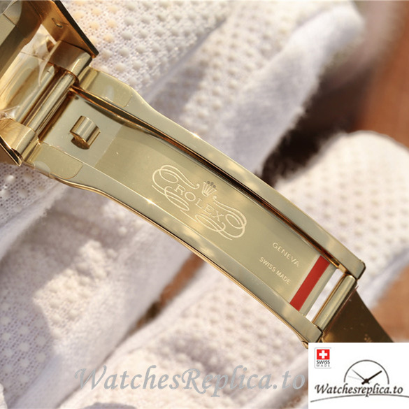 Swiss Rolex Submariner Replica 116618LN-97208 Yellow Gold strap 40MM - WatchesReplica.is