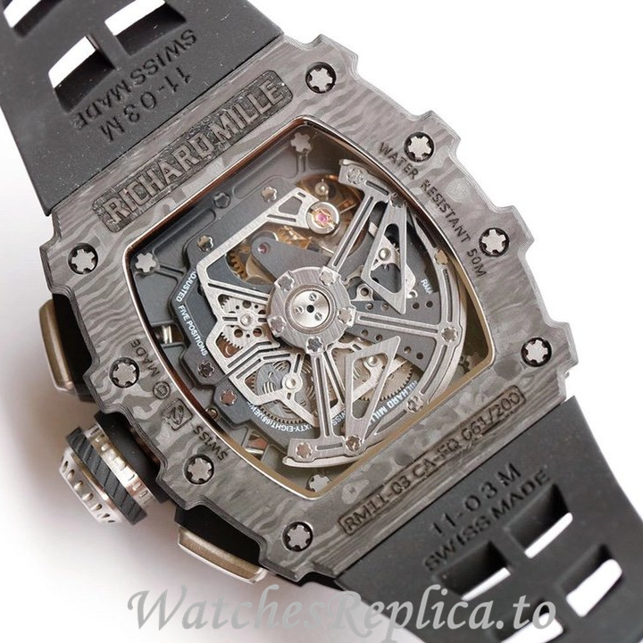 Richard Mille Replica RM011 Rubber strap 50MM - WatchesReplica.is