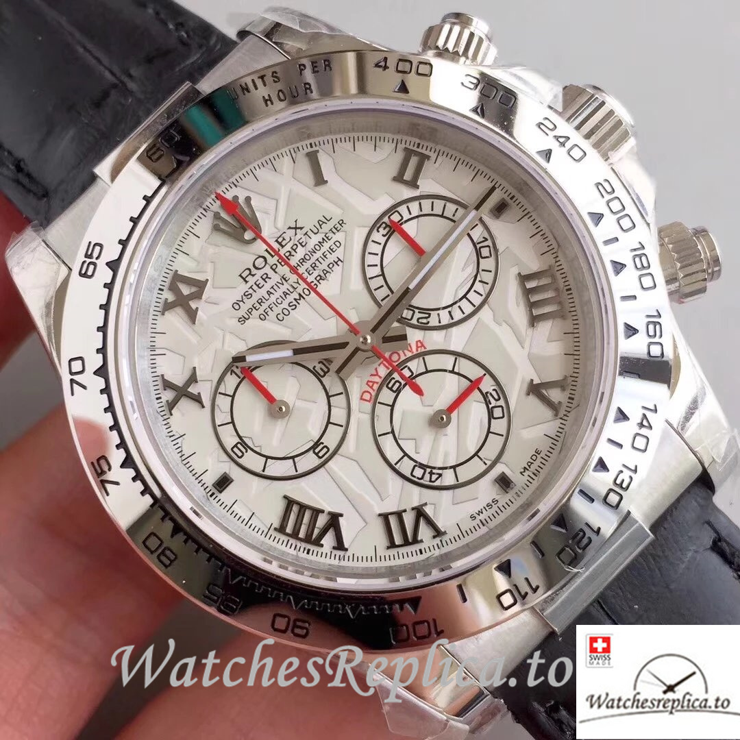 Swiss Rolex Daytona Replica 116520 Leather strap 40MM - WatchesReplica.is