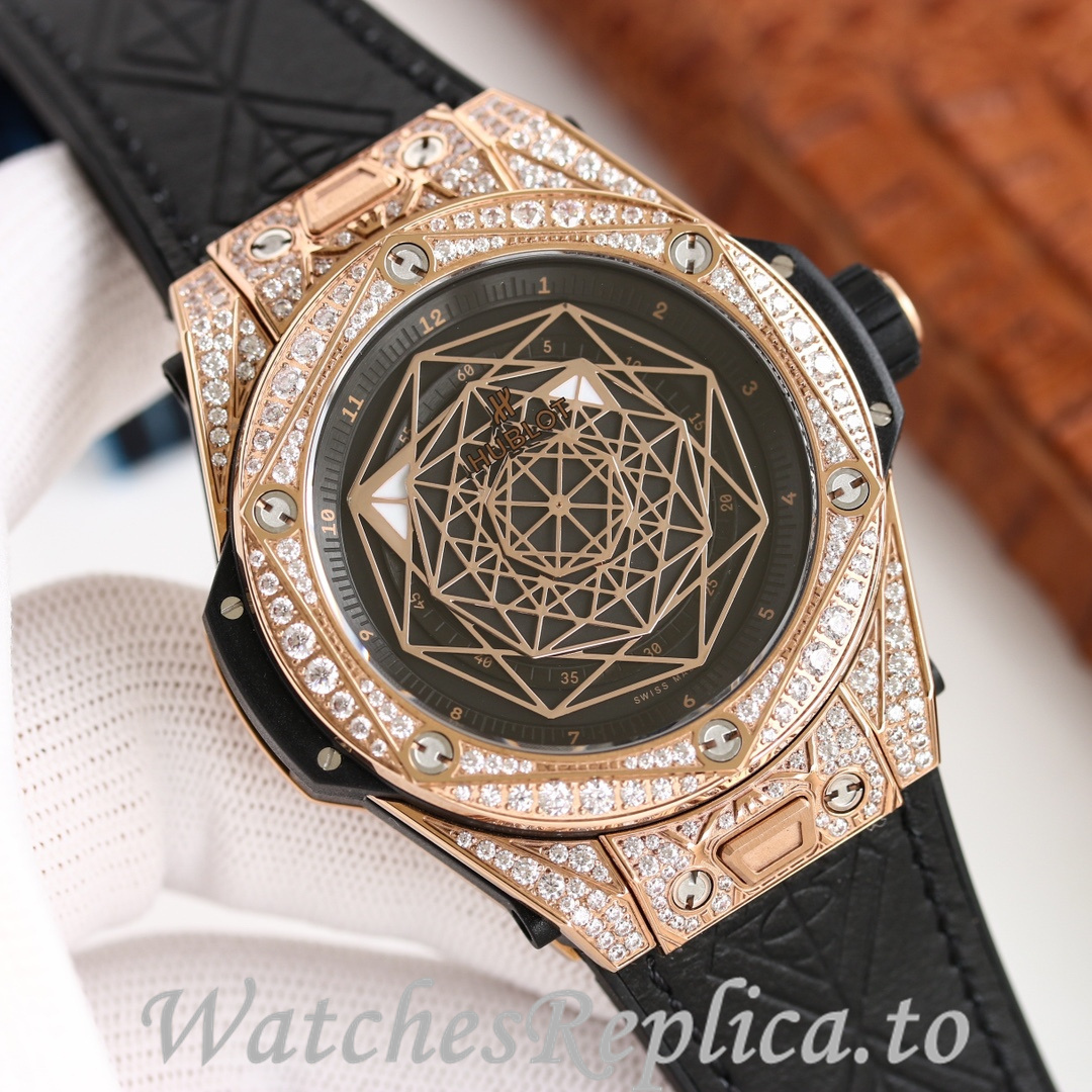 Hublot Replica Big Bang Elemental Material Chronograph v2 Rubber strap 45MM - WatchesReplica.is