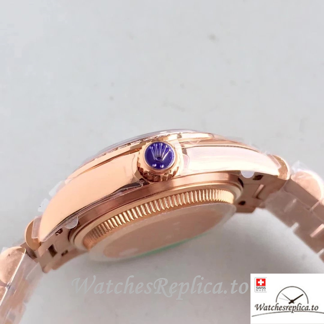 Swiss Rolex Datejust Replica 279175 Rose Gold strap 28MM - WatchesReplica.is