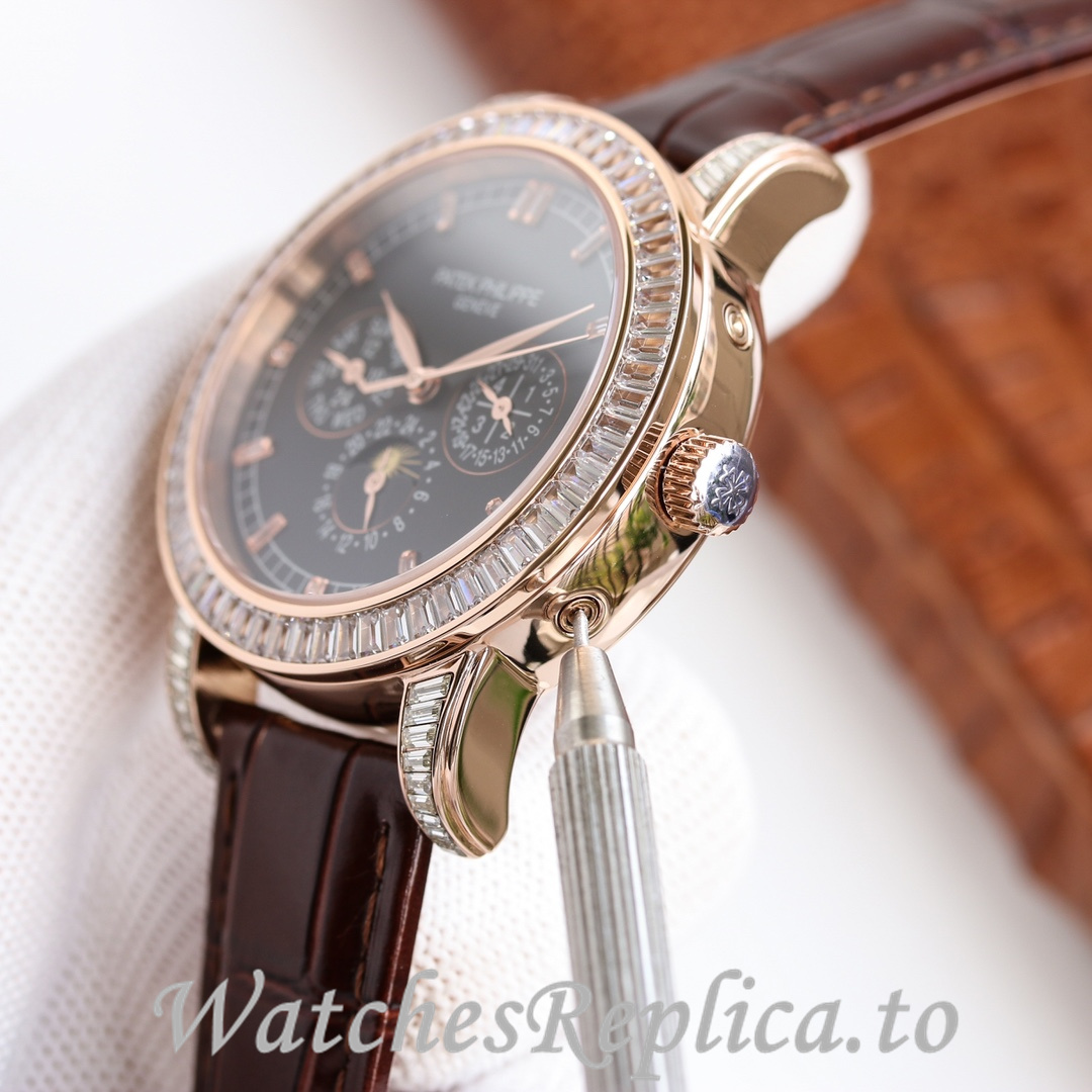 Patek Philippe Replica Complications 5073P Leather strap 42MM - WatchesReplica.is