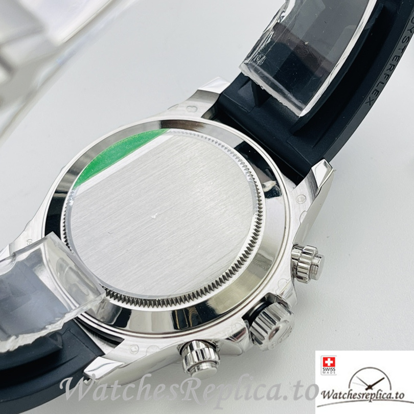 Swiss Rolex Daytona Replica 116599 Rubber strap 40MM Diamonds Dial Blue Numbers - WatchesReplica.is