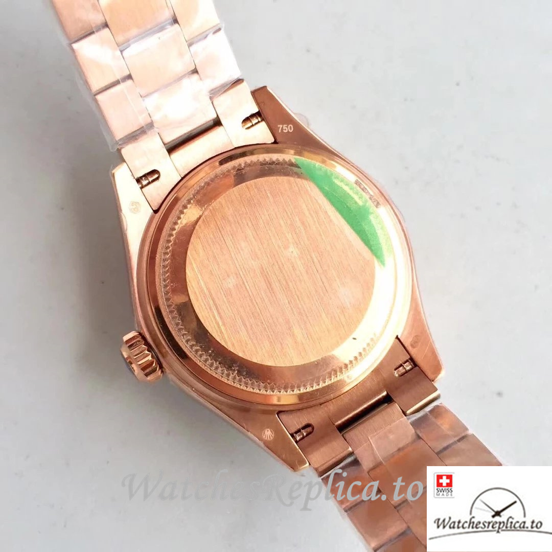 Swiss Rolex Datejust Replica 279175 Rose Gold strap 28MM - WatchesReplica.is