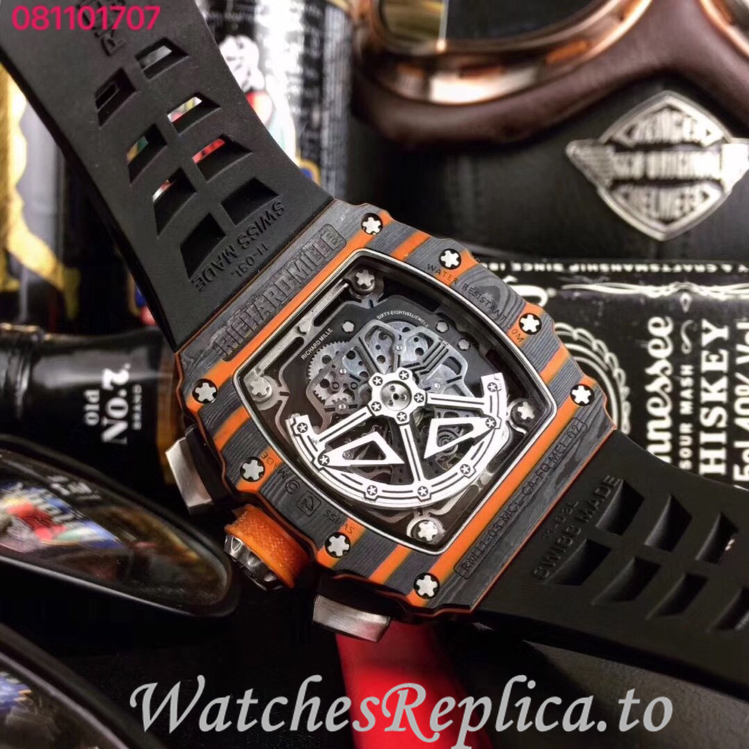 Richard Mille Replica RM011 Rubber strap 50MM - WatchesReplica.is