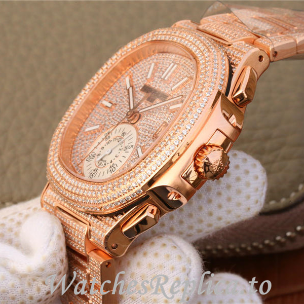 Patek Philippe Replica Nautilus Rose Gold strap 41MM - WatchesReplica.is