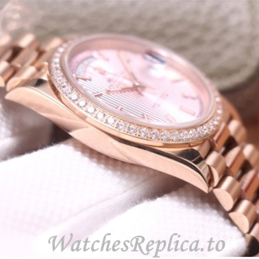 Swiss Rolex Day Date Replica 228345 Rose Gold strap 40MM - WatchesReplica.is