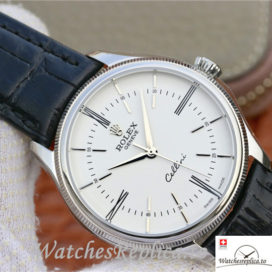Swiss Rolex Cellini 50509-0016 Leather strap 39MM - WatchesReplica.is