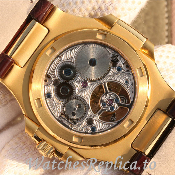 Patek Philippe Replica Nautilus Leather strap 40MM - WatchesReplica.is