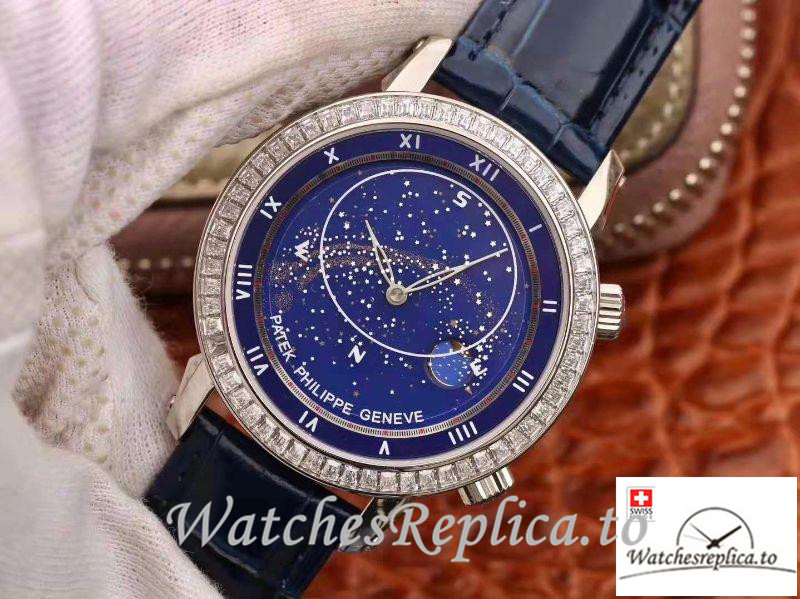 Swiss Patek Philippe Grand Complications Sky Moon Celestial Replica 5102G 001 Black Strap 43MM - WatchesReplica.is