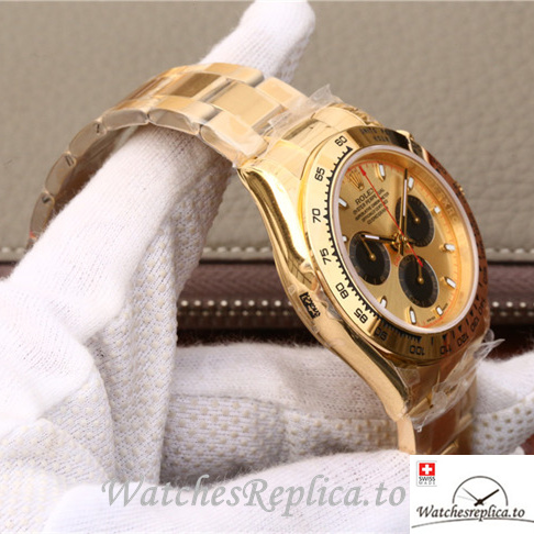 Swiss Rolex Daytona 116508 Yellow Gold strap 40MM - WatchesReplica.is