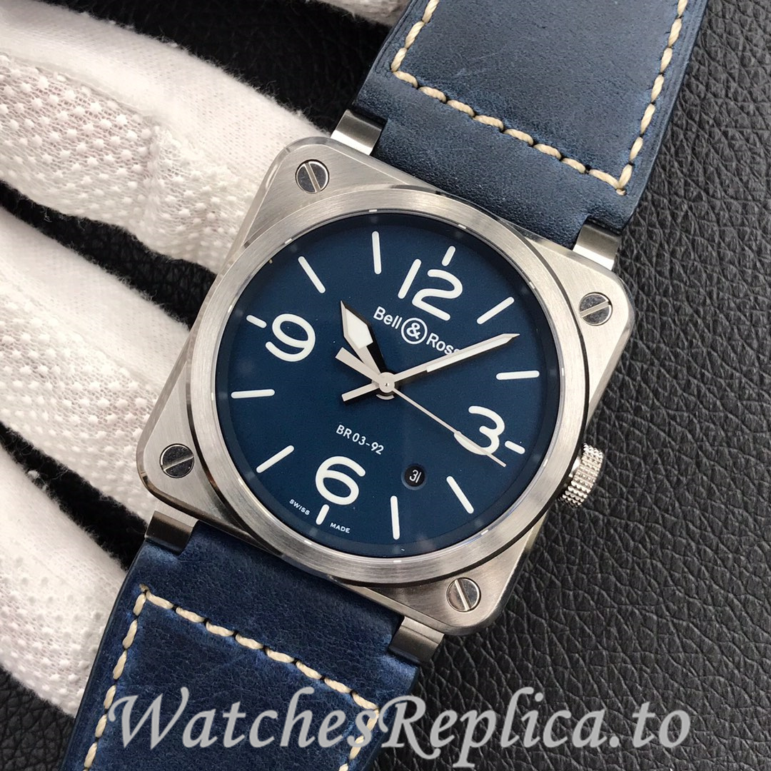 Bell Ross Replica BR 03 BR03-92 Leather strap 42MM - WatchesReplica.is
