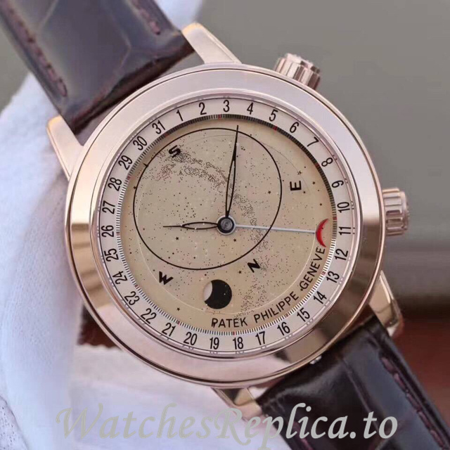 Patek Philippe Replica Complications 6102 Leather strap 44MM - WatchesReplica.is