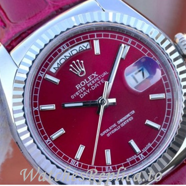 Swiss Rolex Day Date Replica 118138 Leather strap 36MM - WatchesReplica.is
