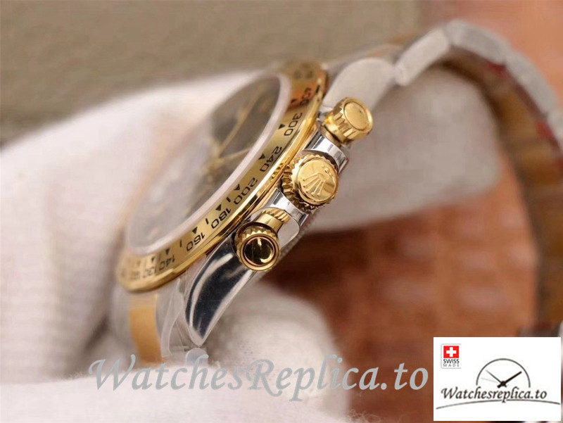 Swiss Rolex Daytona Cosmograph Replica M116503-0004 Silver And Gold Strap 40MM - WatchesReplica.is