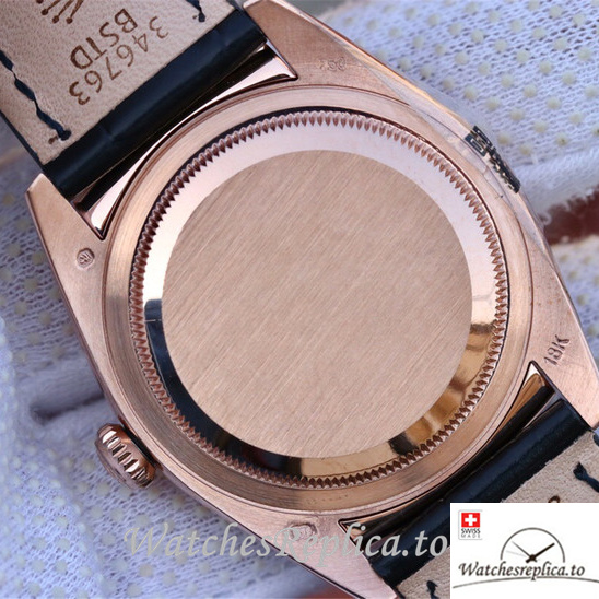 Swiss Rolex Day-Date Replica 118135 Leather strap 36MM - WatchesReplica.is
