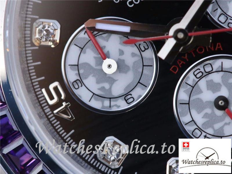 Swiss Rolex Daytona Cosmograph Rainbow Replica 116595RBOW Silver Strap 40MM - WatchesReplica.is