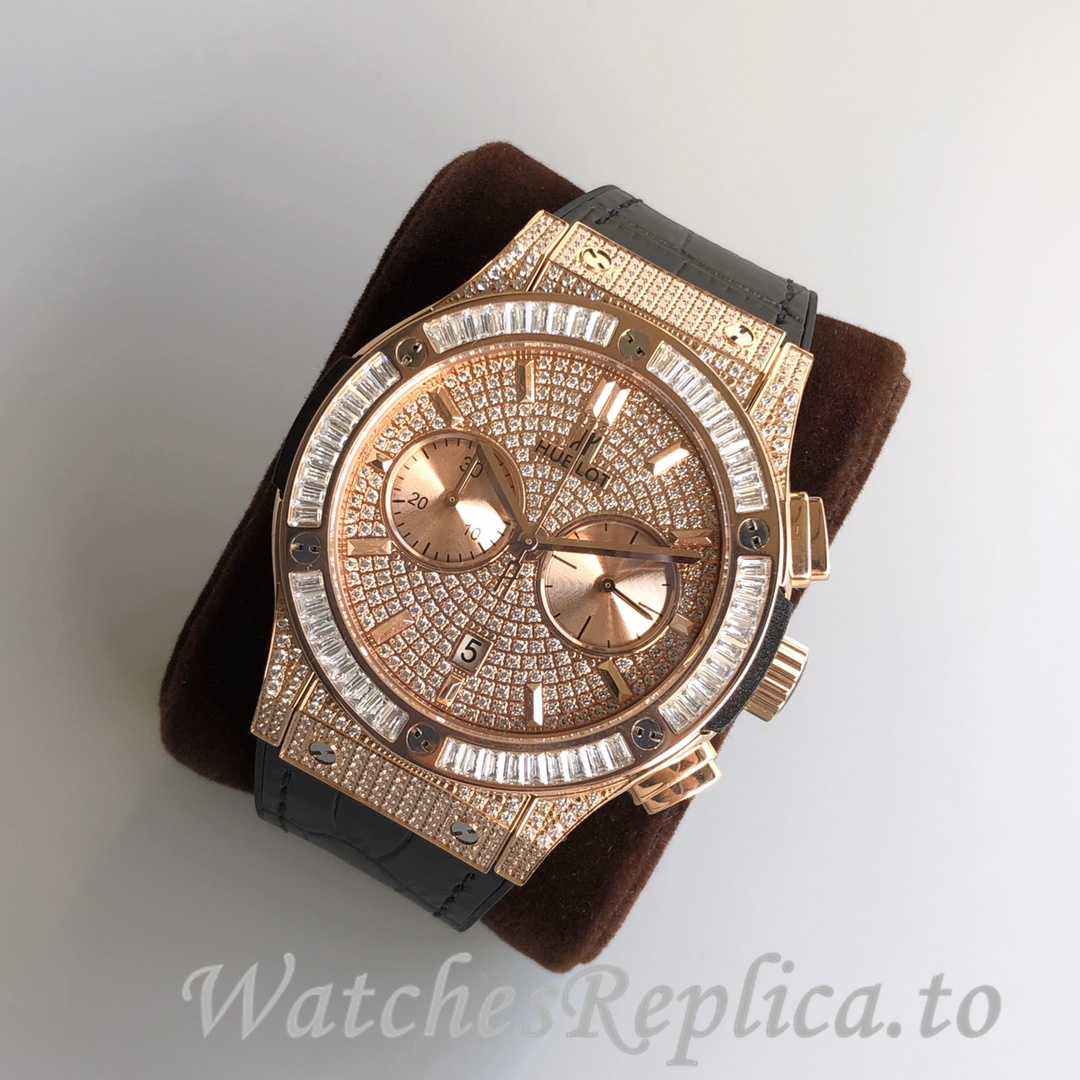 Hublot Replica Classic Fusion Gypsophila Chronograph Rubber strap 45MM - WatchesReplica.is