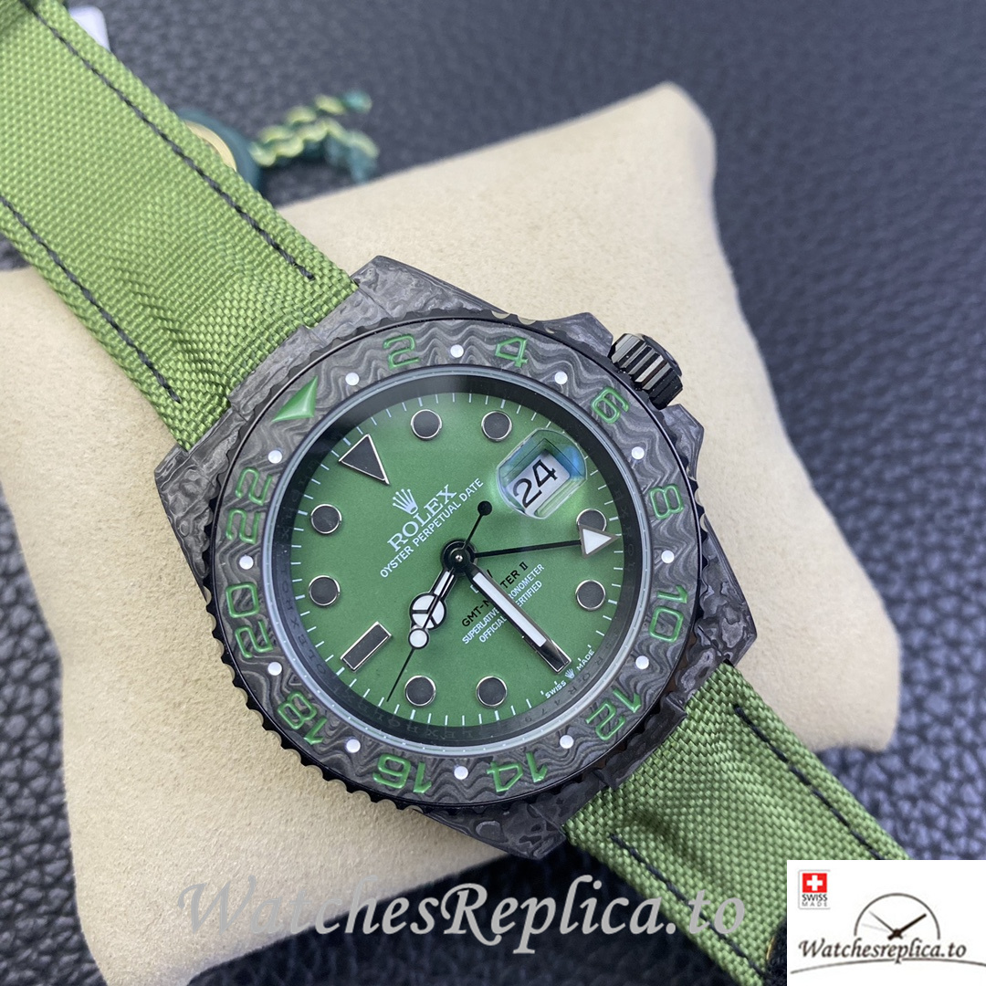 Swiss Rolex GMT Master Electro Carbon Carbon fiber strap 40MM - WatchesReplica.is