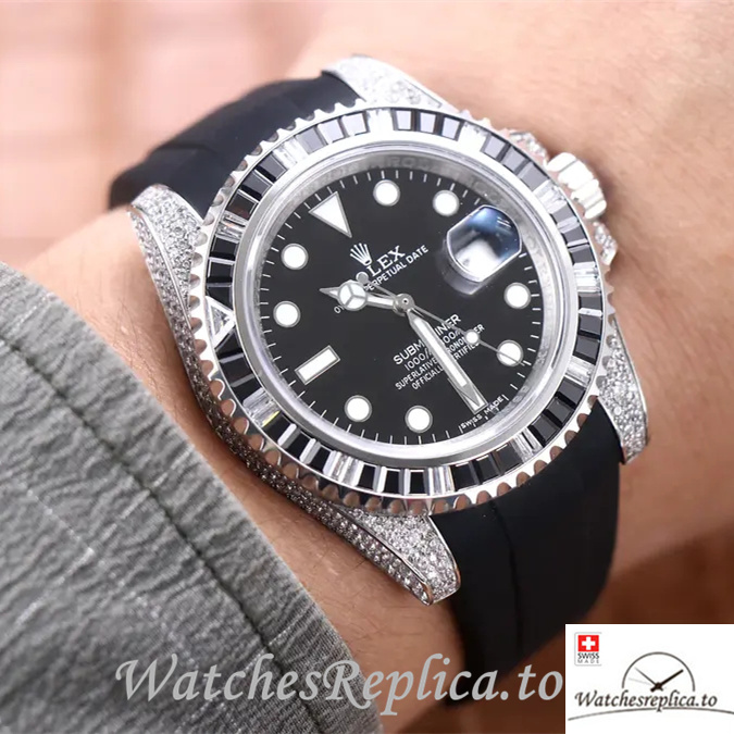 Swiss Rolex Submariner Replica 116610LV Rubber strap 40MM - WatchesReplica.is