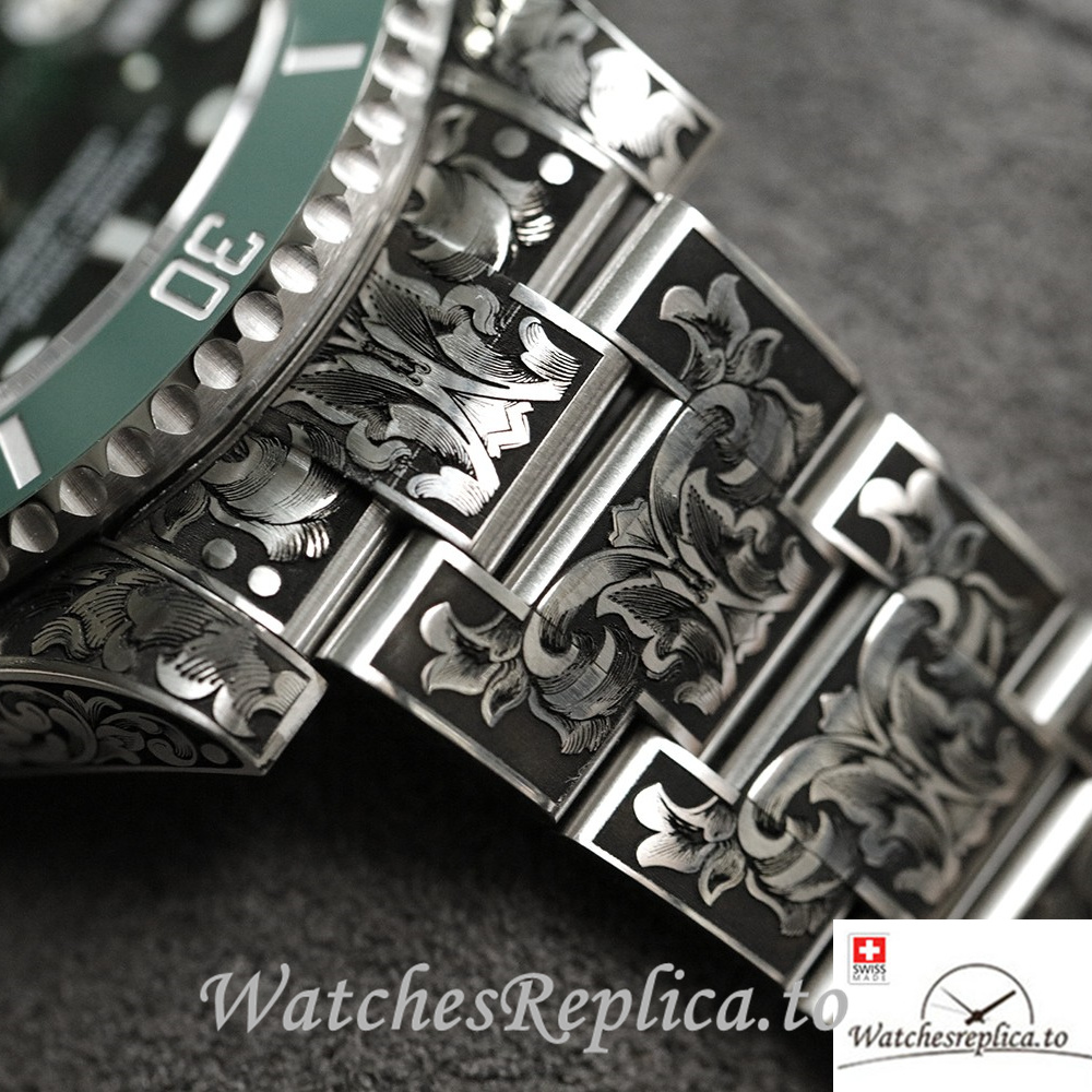 Swiss Rolex Submariner Replica Stainless steel strap 40MM Green Case - WatchesReplica.is