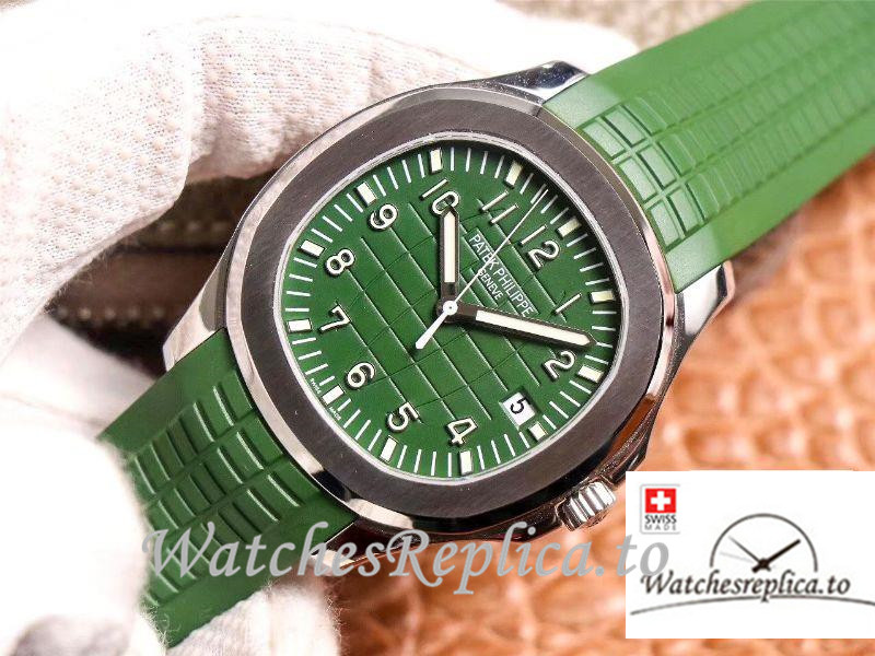 Swiss Patek Philippe Aquanaut Replica 5168G Green Strap 42MM - WatchesReplica.is