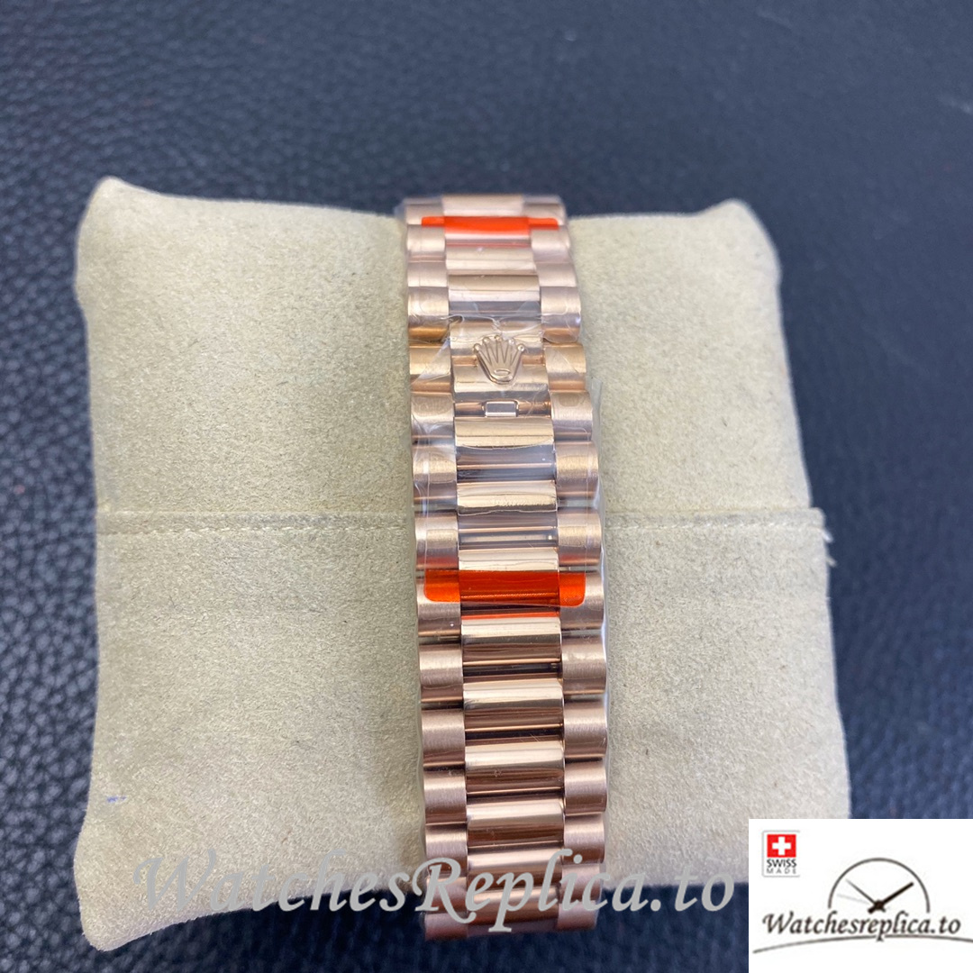 Swiss Rolex Datejust Replica 126233 Rose Gold strap 36MM - WatchesReplica.is